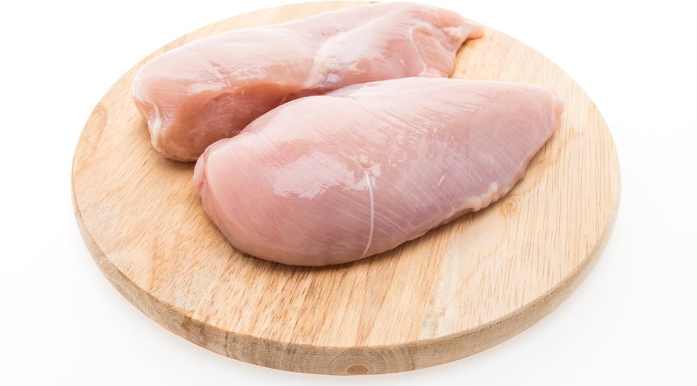 Two raw chicken breasts