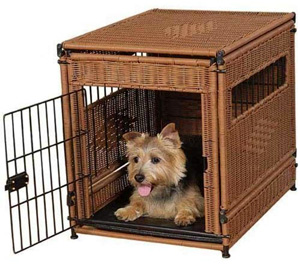 rattan dog crate
