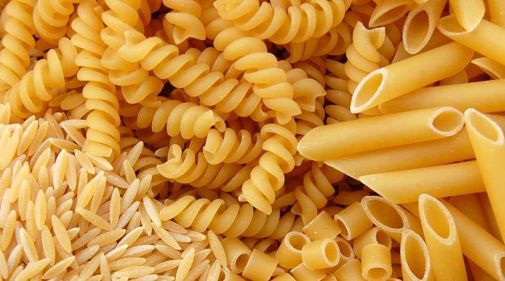 Different types of pasta